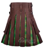 Irish Heritage Tartan Hybrid Utility Kilt | Brown Cotton - Image 2
