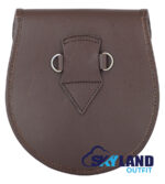 Gunn Tartan Sporran Brown Leather Scottish Sporran - Image 4