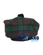 Brown Watch Tartan Tam o Shanter Scottish Flat Bonnet Hat for Highland Dress