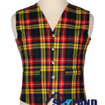 Buchanan tartan 5-button Argyle waistcoat made to order for Highland wear and kilts