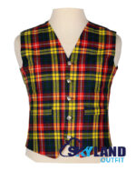 Buchanan tartan 5-button Argyle waistcoat made to order for Highland wear and kilts