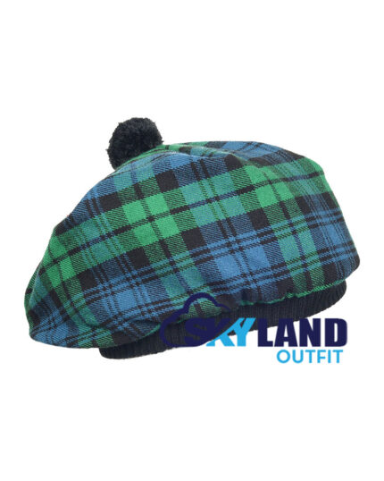 Campbell Ancient Tartan Tam o Shanter Scottish Flat Bonnet Hat for Highland Dress