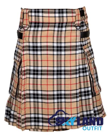 Campbell Thompson Tartan Modern Utility Scottish Kilt for Highland Dress
