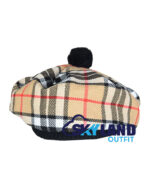 Campbell Thompson Tartan Tam o Shanter Scottish Flat Bonnet Hat for Highland Dress