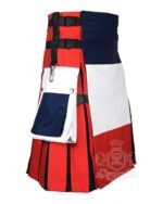 French Flag Utility Kilt – Handmade Cotton Patriotic Kilt for Men - Image 2