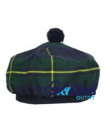 Gordon Tartan Tam o Shanter Scottish Flat Bonnet Hat for Highland Dress