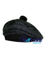 Grey Watch Tartan Tam o' Shanter Scottish Flat Bonnet - Image 2