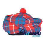 Hamilton Red Tartan Tam o Shanter Scottish Flat Bonnet Hat for Highland Dress