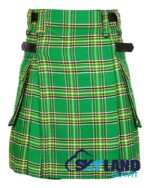 Irish Heritage Tartan Modern Utility Scottish Kilt for Highland Dress