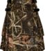 grey camouflage utility kilt front view, grey camo kilt side cargo pockets, adjustable leather strap utility kilt, cotton grey camo utility kilt for men, rugged grey camo kilt,