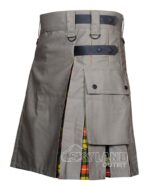 Khaki Cotton & Buchanan Tartan Hybrid Utility Kilt | Men's Kilt - Image 3