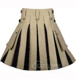 Khaki Black Hybrid Utility Kilt | Cotton Two-Tone Kilts - Image 4