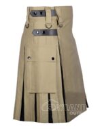 Khaki Black Hybrid Utility Kilt | Cotton Two-Tone Kilts - Image 2