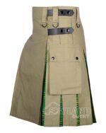 Irish Tartan Hybrid Utility Kilt | Khaki Cotton Men's Kilts - Image 3