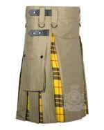 MacLeod of Lewis Tartan Hybrid Utility Kilt | Khaki Cotton - Image 2