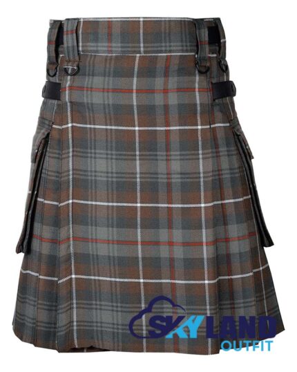 Mackenzie Weathered Tartan Modern Utility Scottish Kilt for Highland Dress