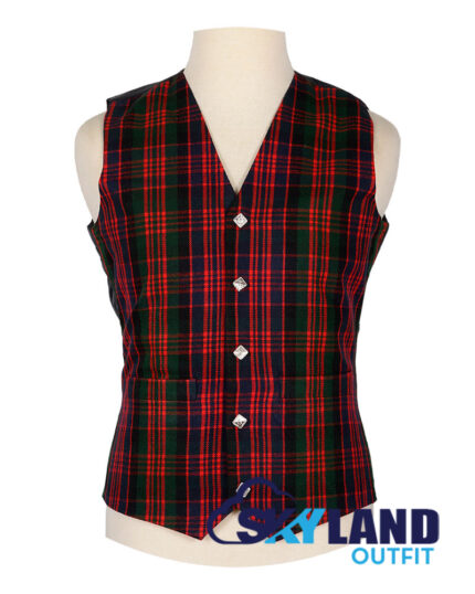 MacDonald Modern Tartan Waistcoat Argyle vest made to order for Highland wear