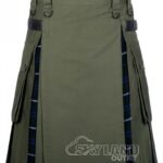 Oliver Green Douglas Blue tartan hybrid utility kilt