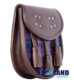 Pride of Scotland Tartan Sporran Brown Leather Scottish Sporran - Image 2