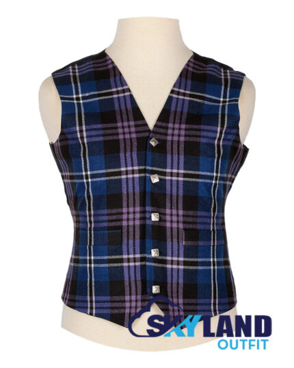 Pride of Scotland tartan Argyle waistcoat made to order for Highland wear and kilts