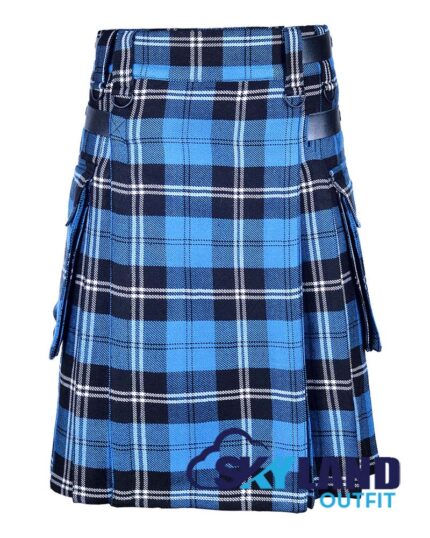 Ramsey Blue Hunting Tartan Modern Utility Scottish Kilt for Highland Dress
