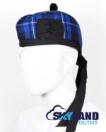 Ramsey Blue Tartan Glengarry Hat Traditional Scottish Cap