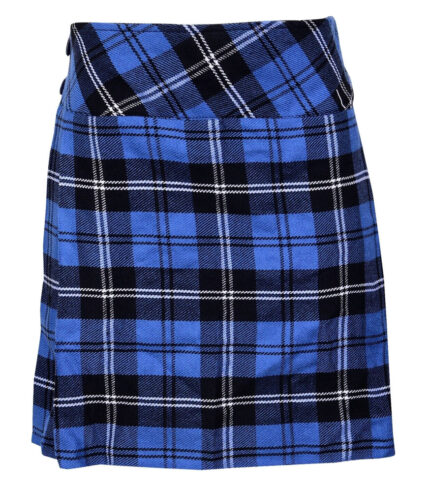 Ramsey Blue Hunting Tartan Mini Billie Kilt Girls Modern Kilt Skirt for Highland Dress
