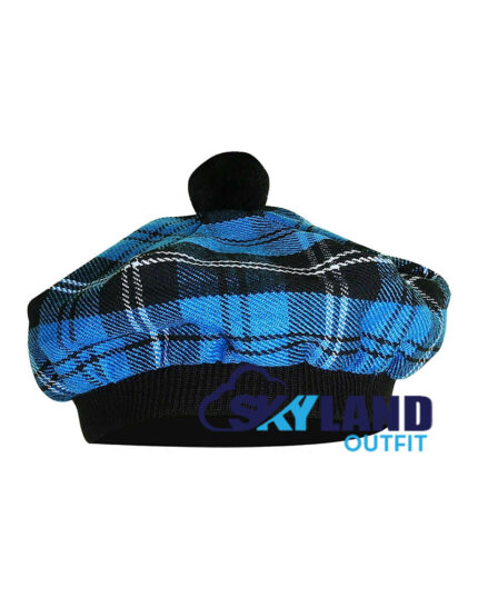 Ramsey Blue Hunting Tartan Tam o Shanter Scottish Flat Bonnet Hat for Highland Dress