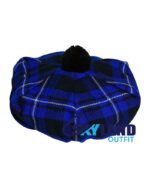 Ramsey Blue Tartan Tam o Shanter Scottish Flat Bonnet Hat for Highland Dress