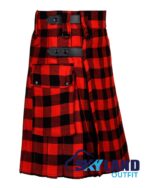 Red & Black Rob Roy Tartan Kilt – Modern Utility Kilts - Image 2