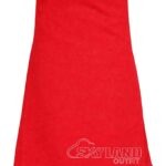 Red wool 8-yard kilt front view—hand-pleated traditional construction in bold scarlet pure wool