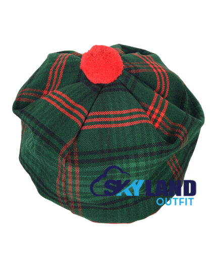 Ross Hunting Tartan Tam o Shanter Scottish Flat Bonnet for Highland Dress