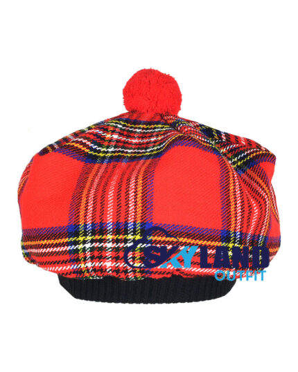 Royal Stewart Tartan Tam o Shanter Scottish Flat Bonnet for Highland Dress