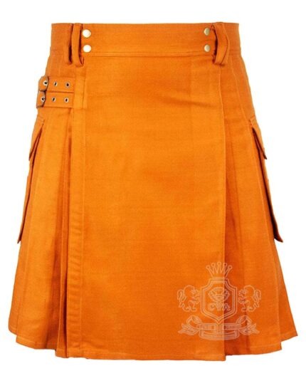 Saffron Tartan Modern Utility Scottish Kilt for Highland Dress