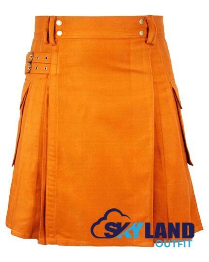 Saffron Tartan Modern Utility Scottish Kilt for Highland Dress