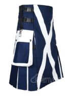 Scotland Flag Utility Kilt – Handmade Cotton Patriotic Kilt for Men - Image 2