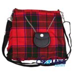 Scottish Rose Tartan Ladies Kilt Shaped Purse Tote Bag for Highland Dress