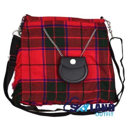 Scottish Rose Tartan Ladies Kilt Shaped Purse Tote Bag for Highland Dress