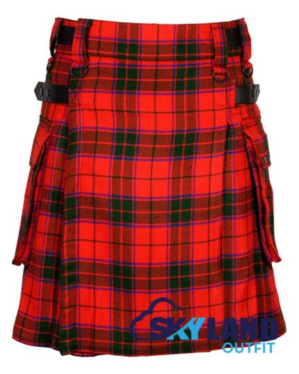Scottish Rose Tartan Modern Utility Scottish Kilt for Highland Dress