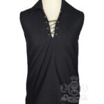 Black Jacobite ghillie kilt shirt sleeveless polycotton Jacobean style