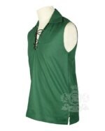 Green Jacobite Ghillie Kilt Shirt | Sleeveless Cotton Jacobean - Image 2
