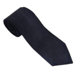 Solid Black Tartan NeckTie Scottish Clan Tie for Highland Dress
