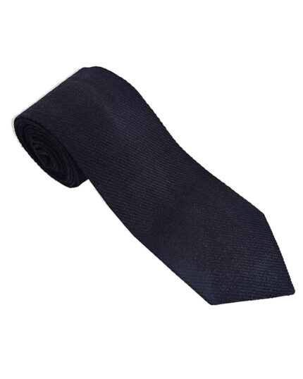 Solid Black Tartan NeckTie Scottish Clan Tie for Highland Dress