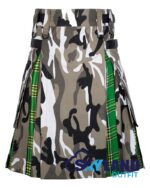 Jungle Camo & Irish Tartan Hybrid Utility Kilt