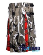 Jungle Camo & Royal Stewart Tartan Hybrid Utility Kilt - Image 3