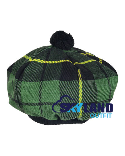 Wallace Hunting Tartan Tam o Shanter Scottish Flat Bonnet Hat for Highland Dress
