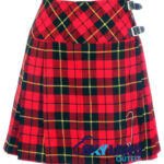 Wallace Tartan Mini Billie Kilt Girls Modern Kilt Skirt for Highland Dress