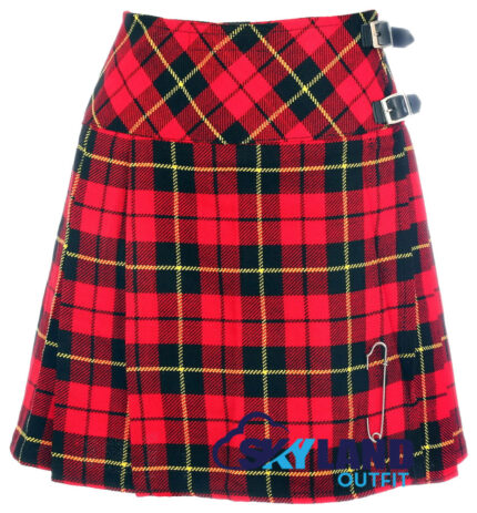 Wallace Tartan Mini Billie Kilt Girls Modern Kilt Skirt for Highland Dress