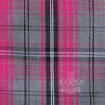 Ailsa Pink tartan wool fabric flat lay