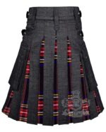 Black Denim Black Stewart Tartan Hybrid Utility Kilt - Image 2
